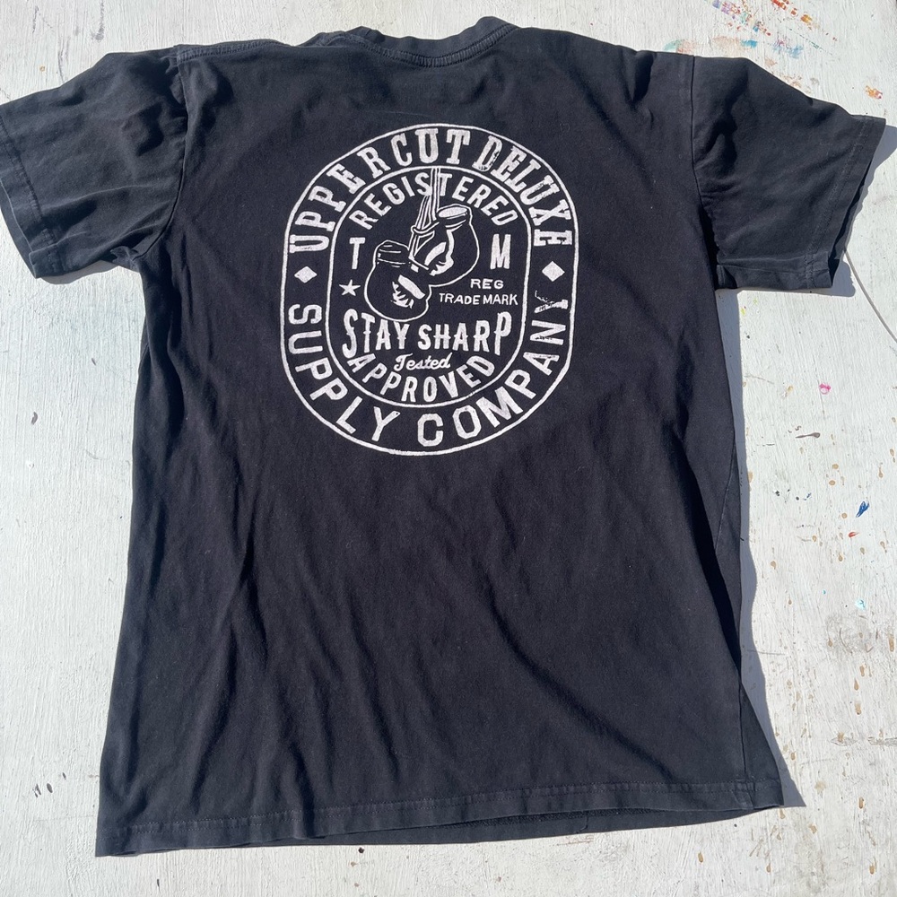 Men's Uppercut Deluxe T-Shirt Black Logo M Pomade Street Aussie Slick Greaser 50